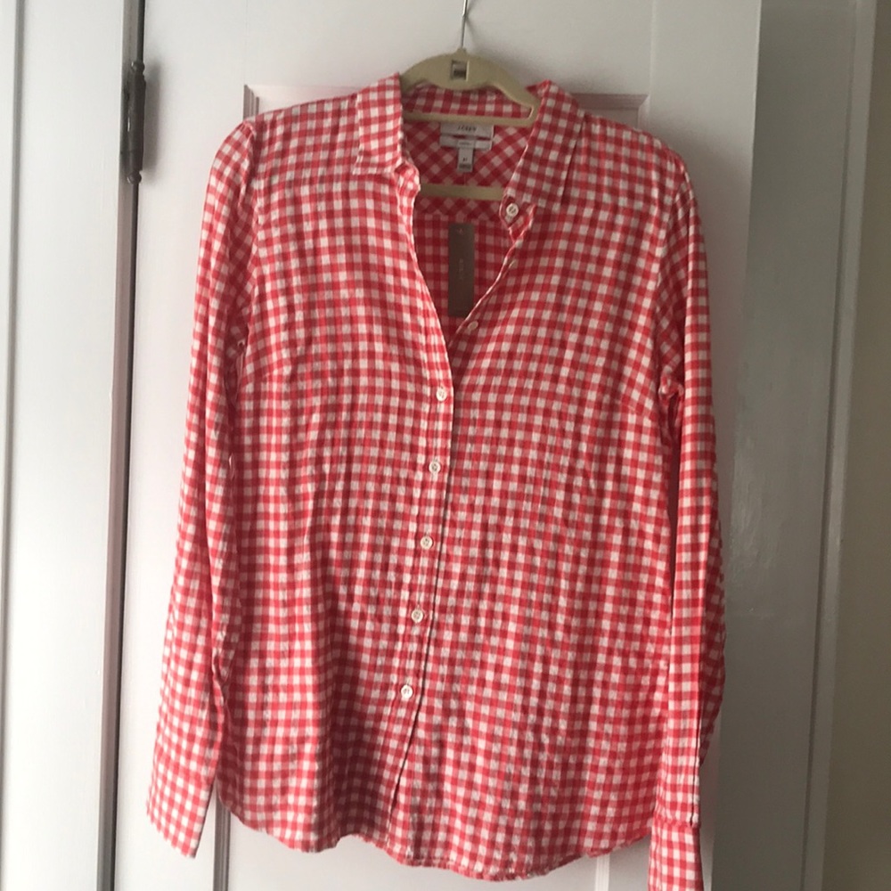 NWT J. Crew Flannel (light) Button Down Shirt